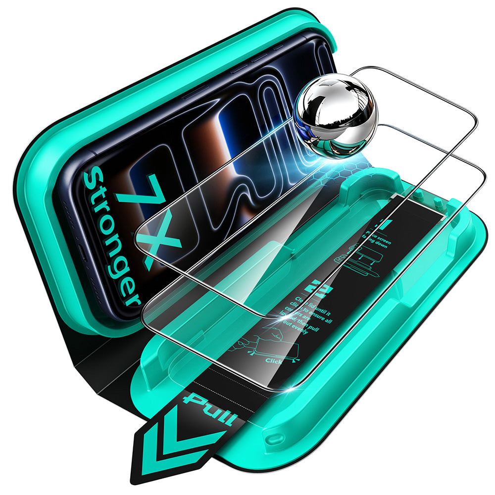 Film de protection d'écran ESR Armorite UltraFit pour Apple iPhone 18 Pro / 17 Pro, Verre trempé, Collage intégral, Lot de 2 pièces, Noir