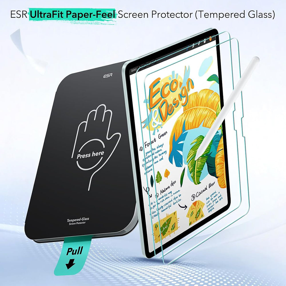 ESR Paper Feel UltraFit Displayschutzfolie für Apple iPad Air 13 (2026) / Pro 13 (2025), Kunststoff, 2er-Set