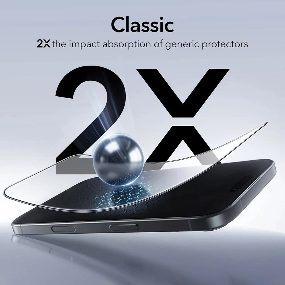 Beschermfolie ESR UltraFit voor Apple iPhone 17 Air, Gehard Glas, Volledige Lijm, Set van 3 Stuks