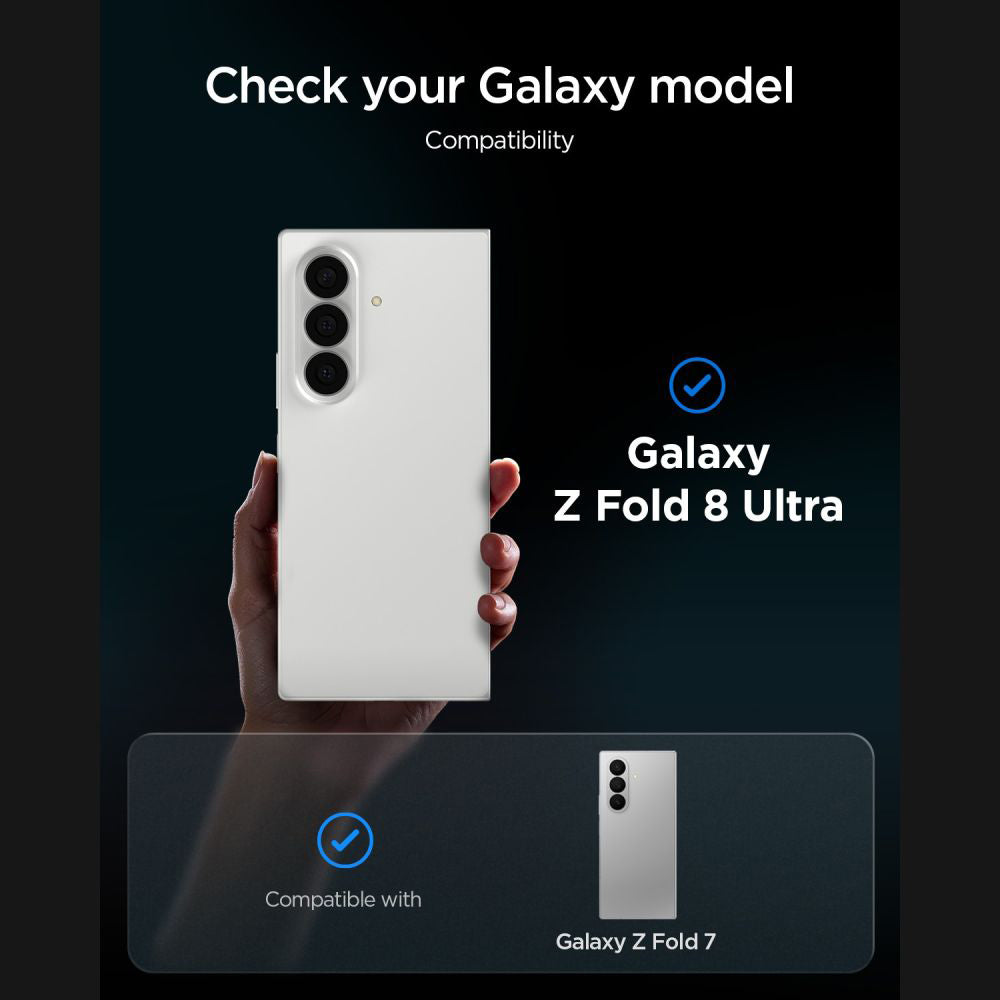 Außenschutzfolie Privacy Spigen GlastR EZ FIT Pro HD für Samsung Galaxy Z Fold8 Ultra F976, Gehärtetes Glas, 2 Stück Set