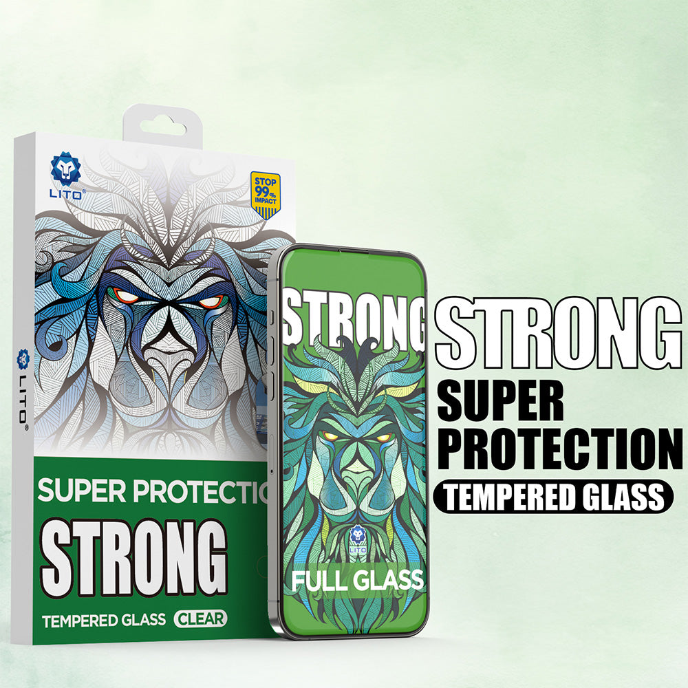 Beschermfolie Lito D+ Max Strong voor Apple iPhone 17 Pro, Gehard Glas, Volledige Lijm, Zwart