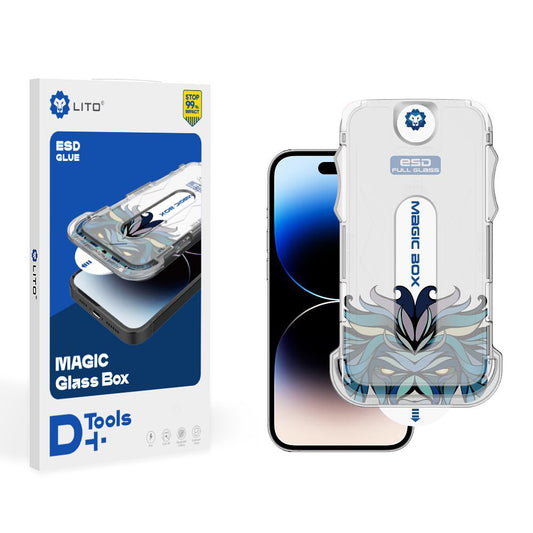 Film de protection Écran Lito Magic Glass Box D+ Tools pour Apple iPhone 17 / 16 Pro, Verre Trempé, Full Glue