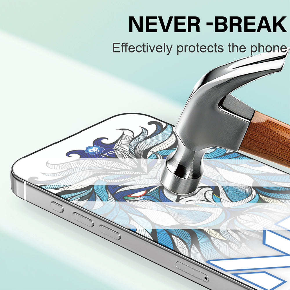 Schutzfolie Lito NB für Apple iPhone 17 Pro, gehärtetes Glas, Vollkleber, Schwarz