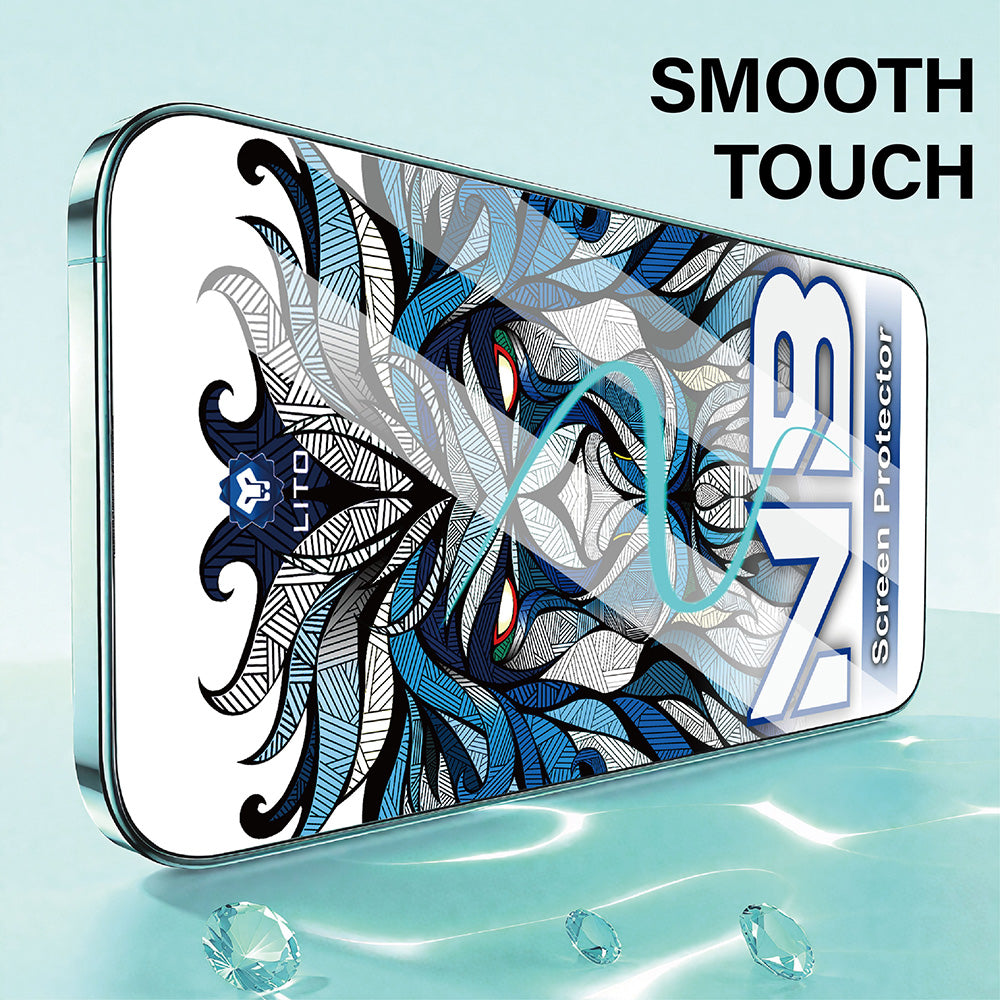 Schutzfolie Lito NB für Apple iPhone 17 Pro, gehärtetes Glas, Vollkleber, Schwarz