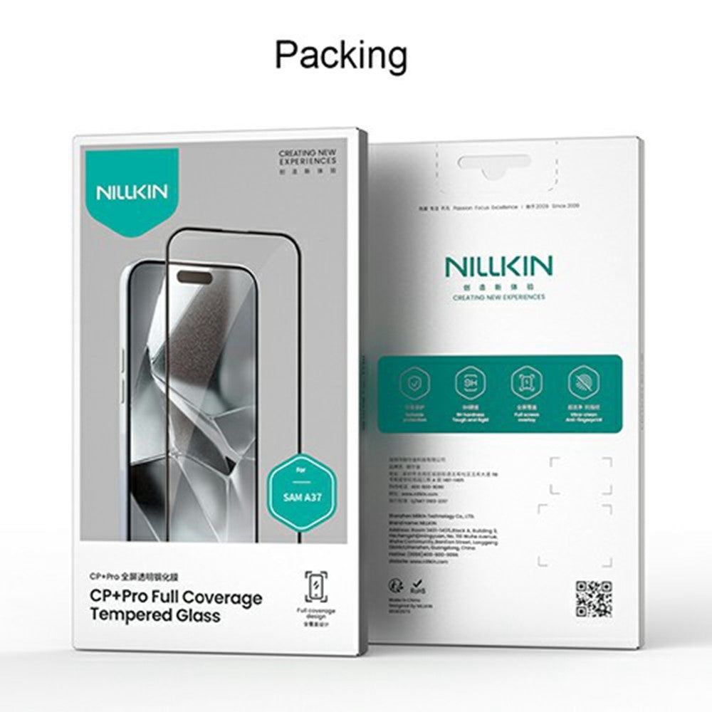 Nillkin CP+ Pro schermbeschermfolie voor Samsung Galaxy A37 5G, gehard glas, volledige lijm, zwart