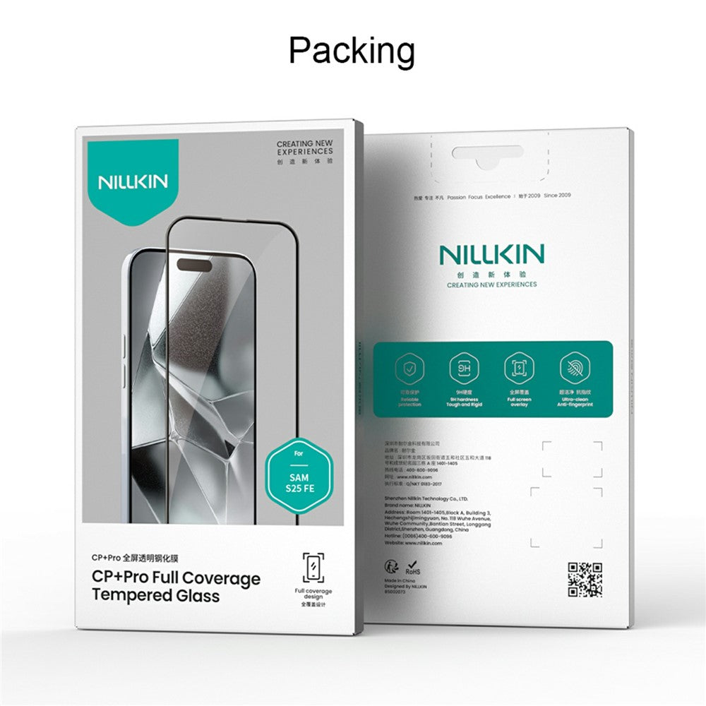 Nillkin CP+ Pro schermbeschermfolie voor Samsung Galaxy S26 FE S741 / S25 FE, gehard glas, volledige lijm, zwart