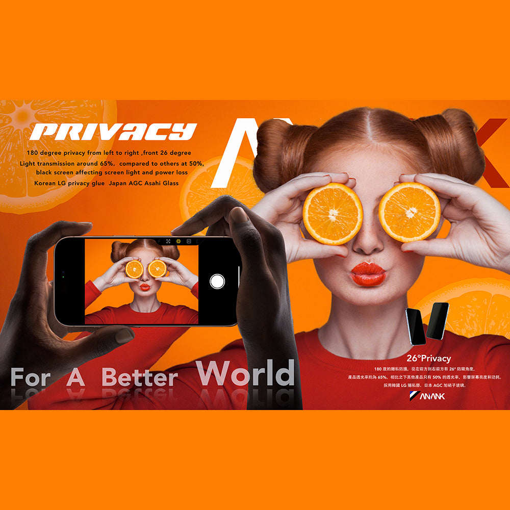 Privacy-schermbeveiligingsfolie Anank 5X Versterkt 180 voor Apple iPhone 17 Air, Gehard Glas, Volledige Lijm, 2.5D