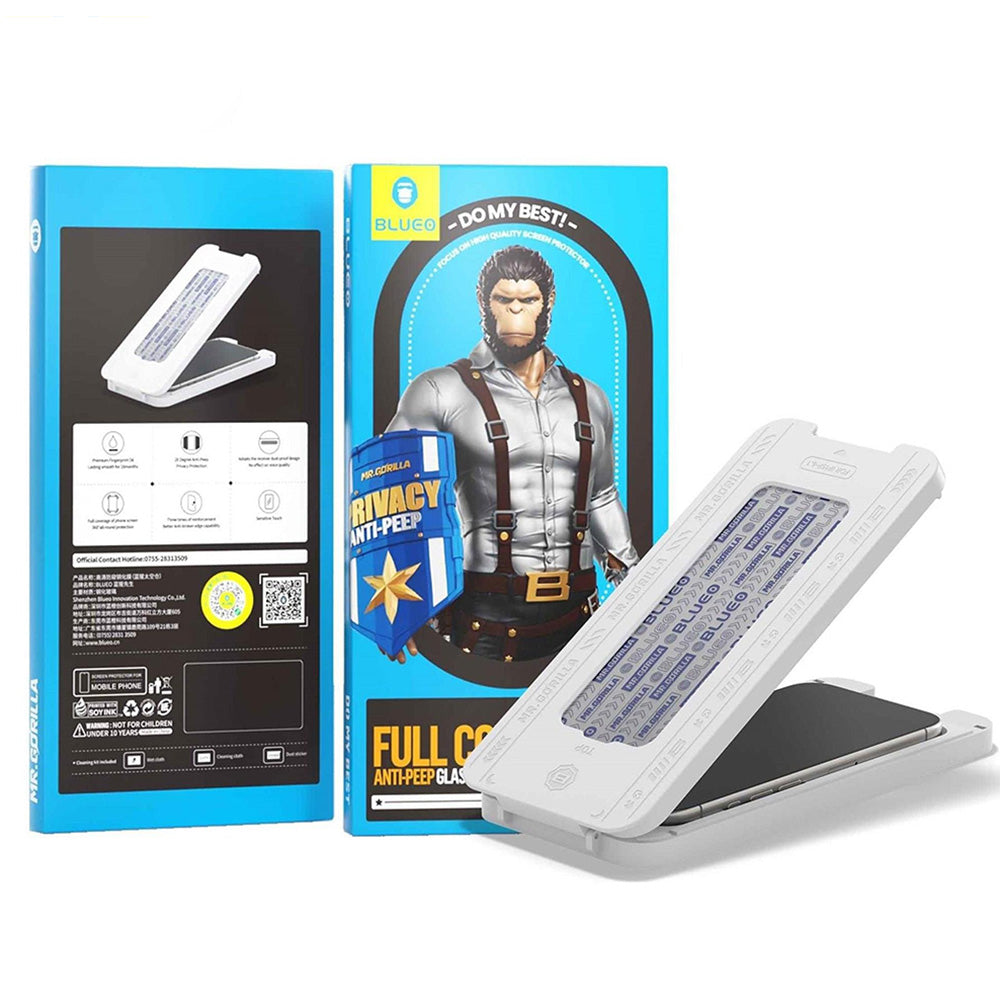 Schutzfolie Privacy Blueo Anti-Peep für Apple iPhone 17 Air, gehärtetes Glas, Full Glue, Set mit 5 Stück