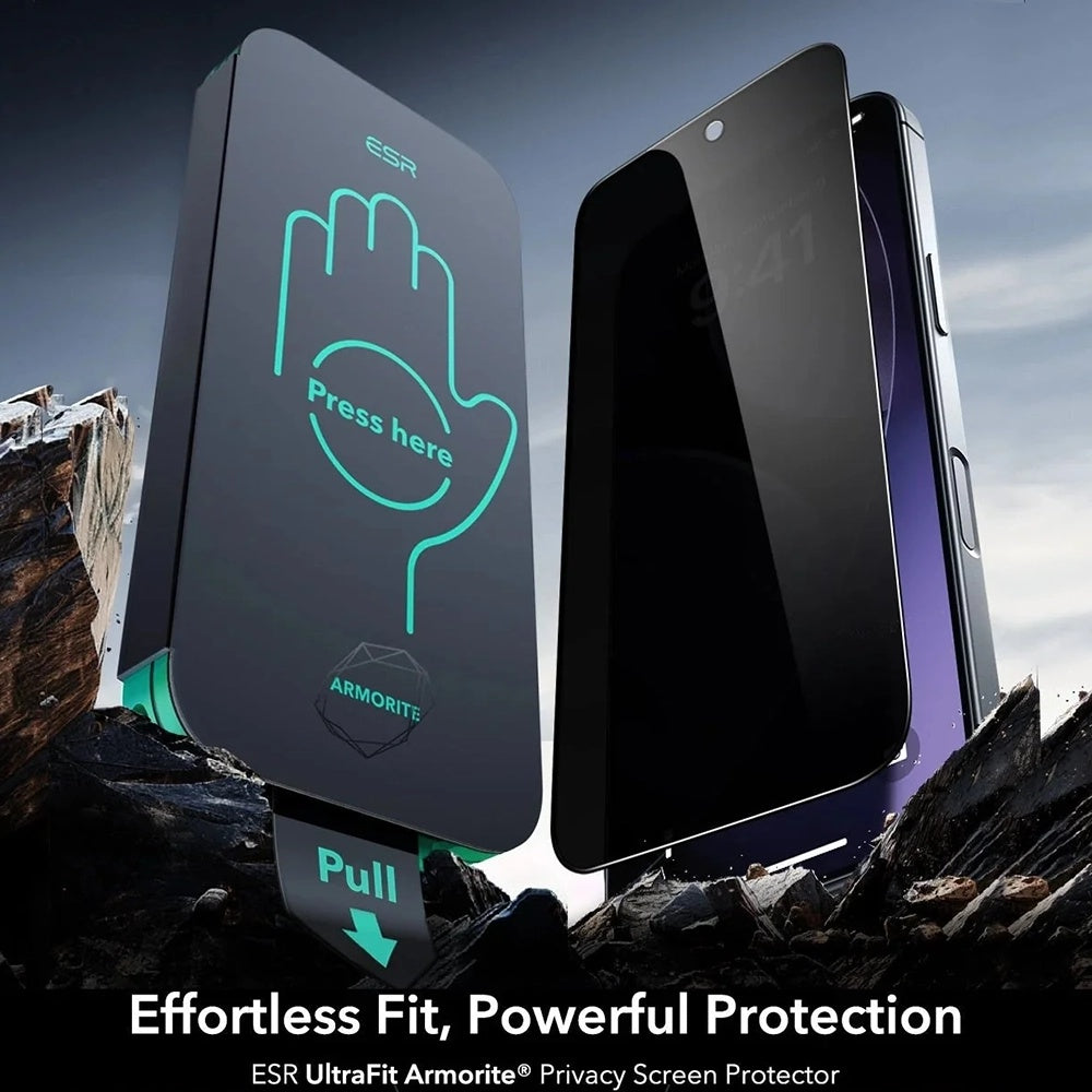 Privacy-schermbeveiligingsfolie ESR Armorite UltraFit voor Apple iPhone 17 Air, Gehard Glas, Volledige Lijm, Set van 3 stuks