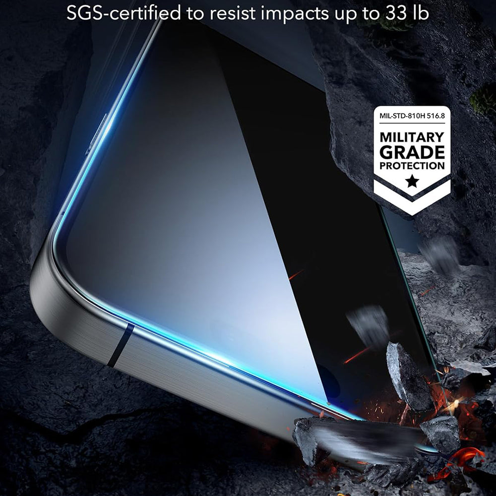 Film de protection Écran Privacy ESR pour Apple iPhone 17 Pro Max, Verre Trempé, Full Glue, Lot de 3 pièces