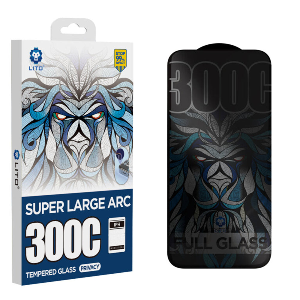 Film de protection Écran Privacy Lito D+ Max 300C pour Apple iPhone 17 / 16 Pro, Verre Trempé, Full Glue