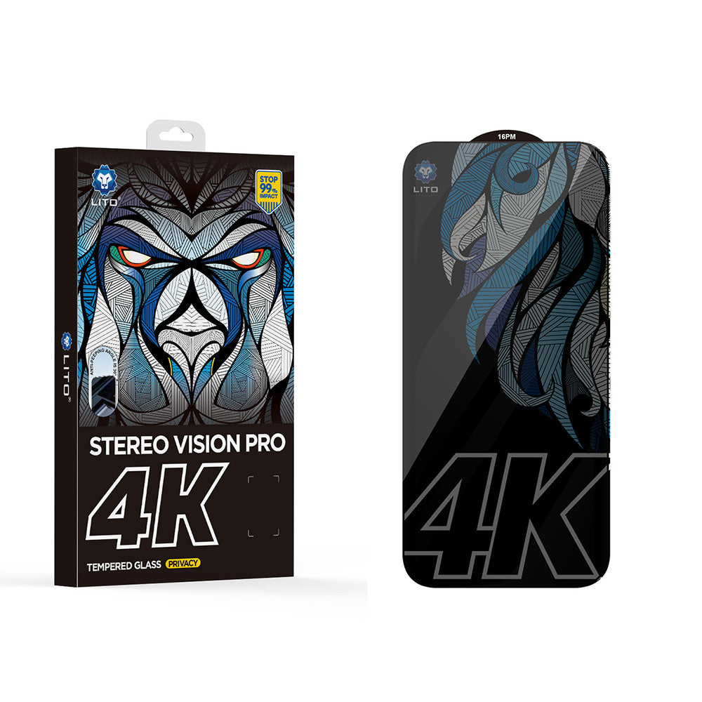 Privacy Screen Protector Lito D+ Max 4K voor Apple iPhone 17 Pro Max, Gehard Glas, Volledige Lijm