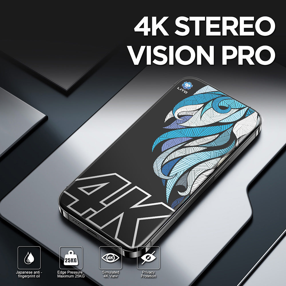 Privacy Screen Protector Lito D+ Max 4K voor Apple iPhone 17 Pro Max, Gehard Glas, Volledige Lijm