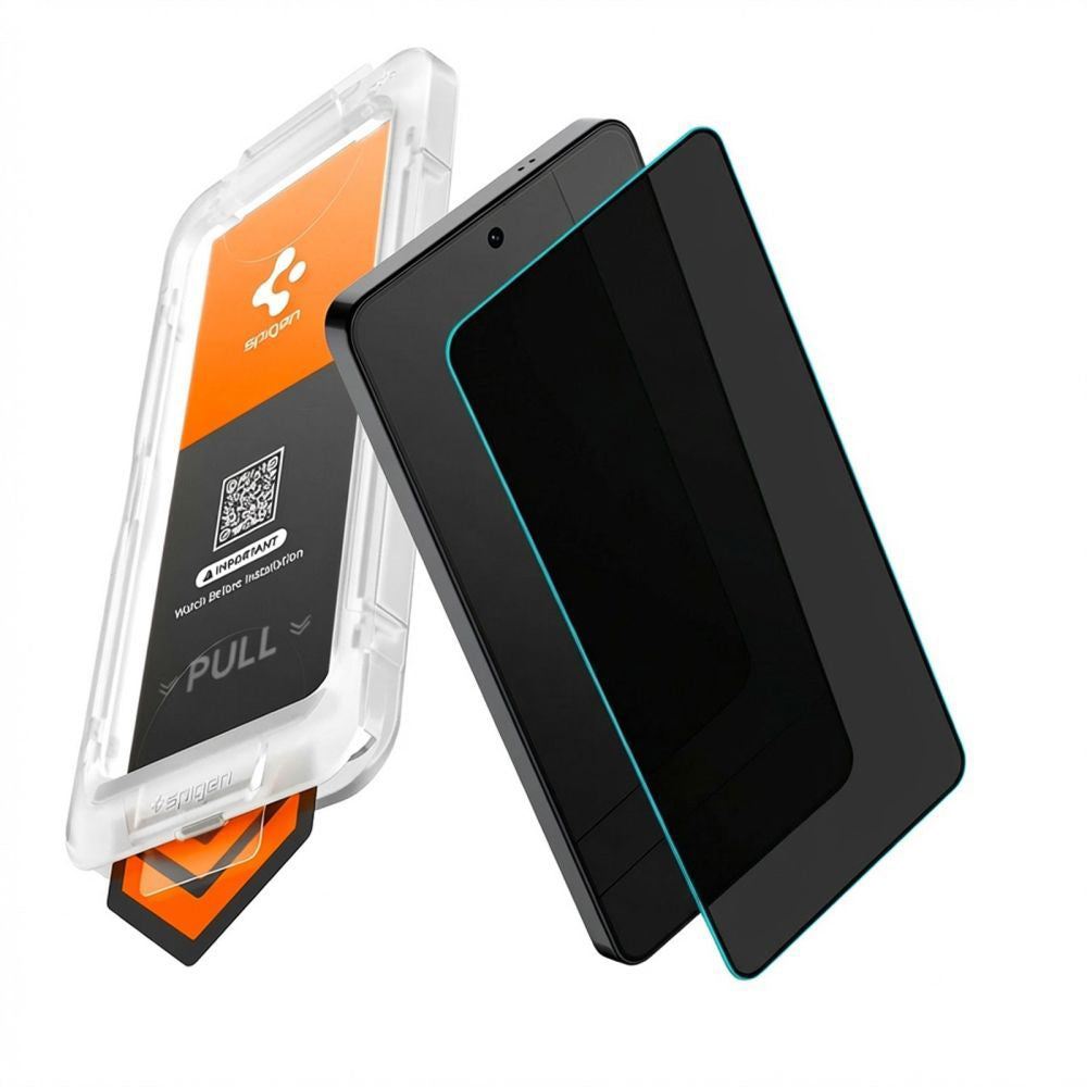 Schutzfolie Privacy Spigen GlastR EZ FIT Pro HD für Samsung Galaxy S26 Plus S947, Gehärtetes Glas, Full Glue AGL11087