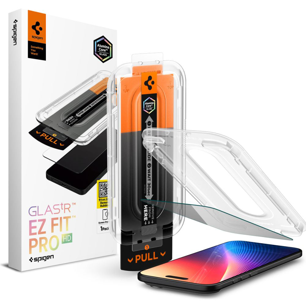 Privacy Screen Protector Spigen GlastR EZ FIT Pro voor Apple iPhone 17 Air, Gehard Glas, Full Glue AGL09871