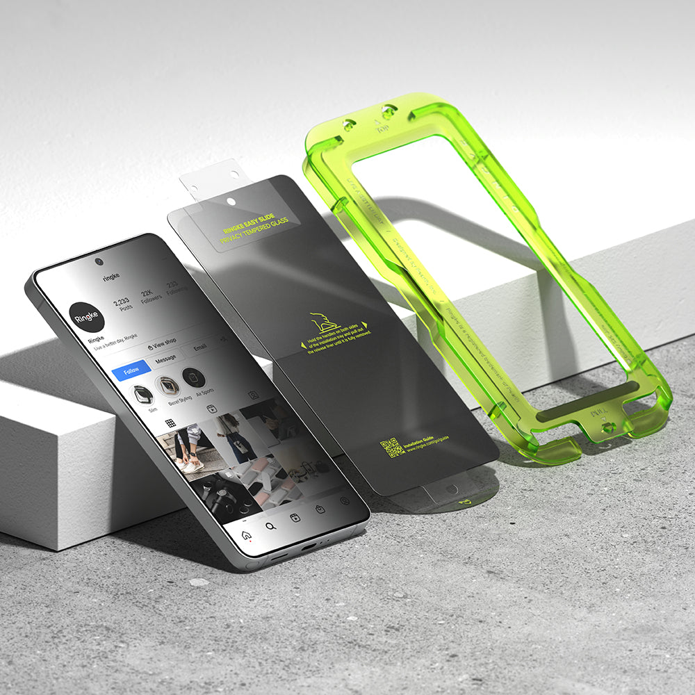 Beschermfolie Ringke Easy Slide voor Samsung Galaxy S26 Ultra S948, Gehard Glas, Volledige Lijm, Set van 2 stuks, Zwart