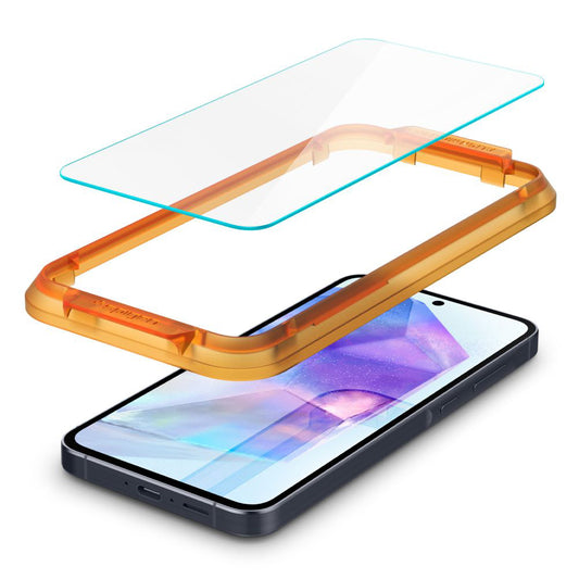 Spigen GlastR Align Master schermbeschermfolie voor Samsung Galaxy A55 5G A556, gehard glas, full glue, set van 2 stuks AGL07775