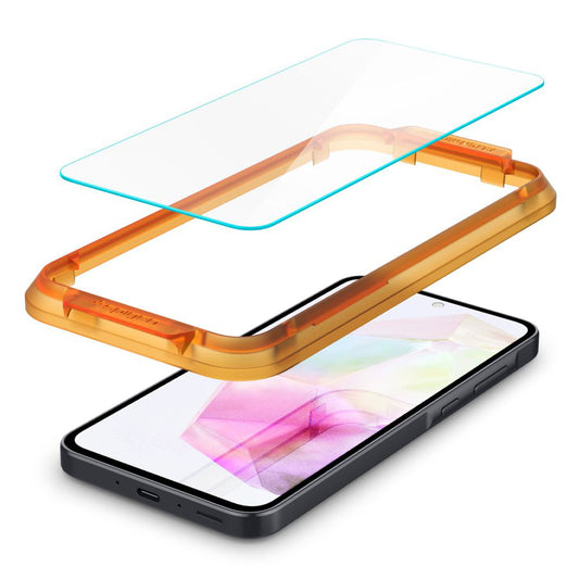 Schermbeveiligingsfolie Spigen GlastR Align Master voor Samsung Galaxy M35 / A35 5G A356, Gehard Glas, Volledige Lijm, Set van 2 stuks AGL07772