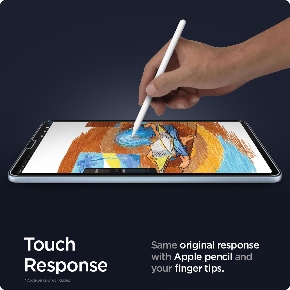 Film de protection d'écran Spigen GlastR EZ FIT pour Apple iPad Air (2022) / Pro 11 (2021) / Air (2020), Verre Trempé, Full Glue AGL02065