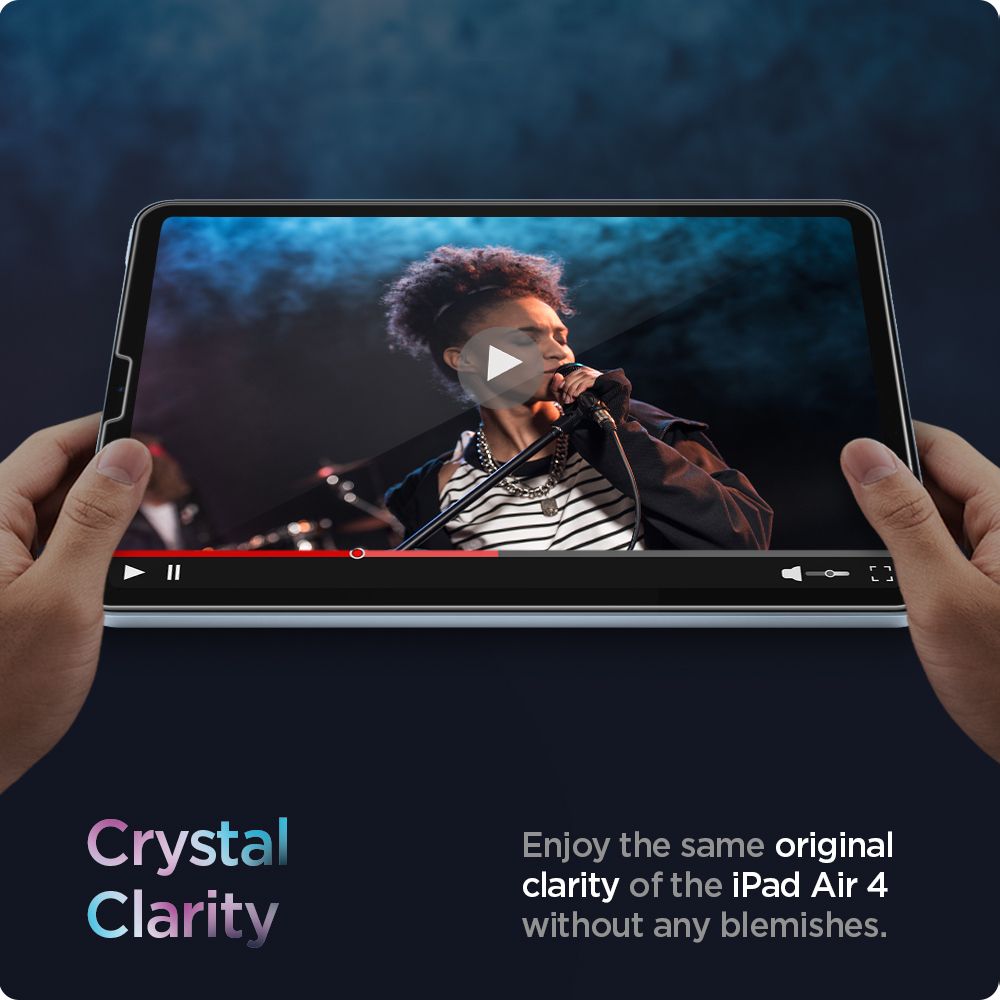 Film de protection d'écran Spigen GlastR EZ FIT pour Apple iPad Air (2022) / Pro 11 (2021) / Air (2020), Verre Trempé, Full Glue AGL02065