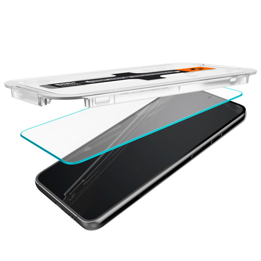 Beschermfolie Scherm Spigen GlastR EZ FIT voor Samsung Galaxy S23 S911, Gehard Glas, Volledige Lijm, Set van 2 stuks AGL05958