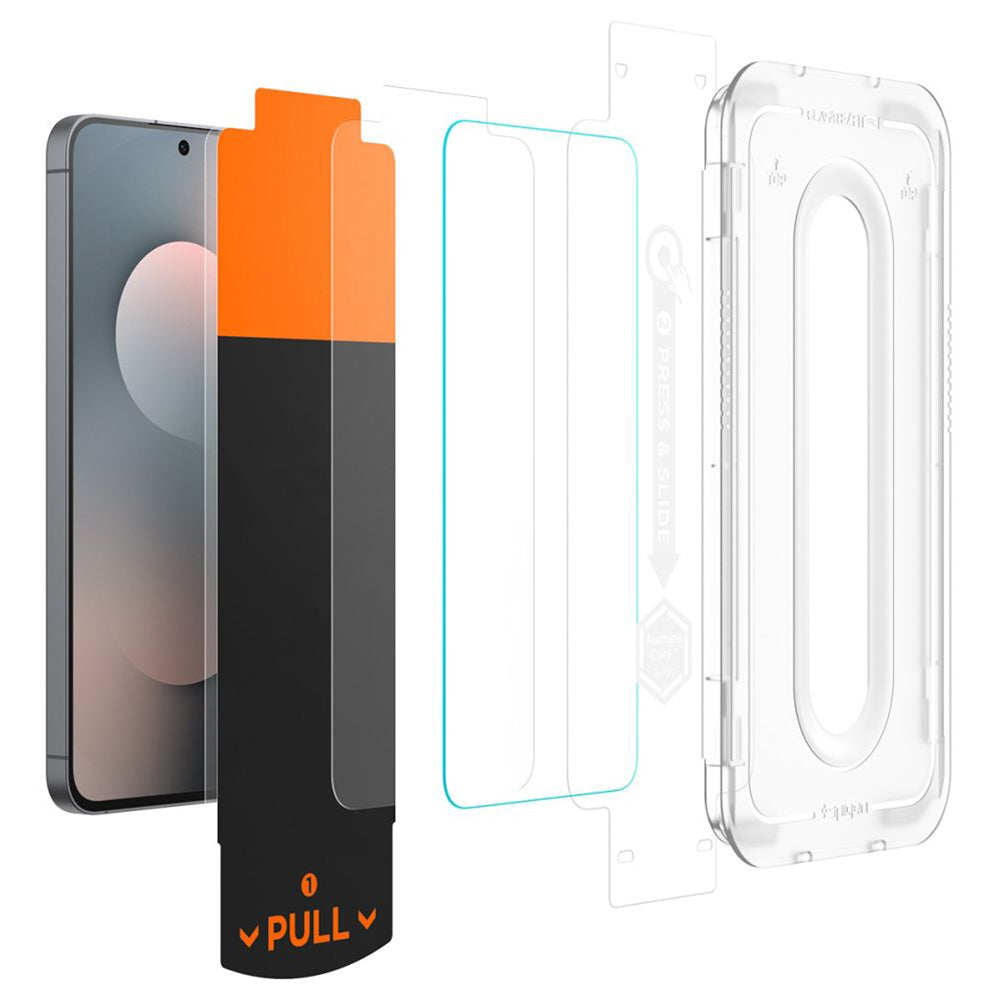 Film de protection écran Spigen GlastR EZ FIT Pro HD pour Samsung Galaxy S25 FE, Verre Trempé, Full Glue AGL10203
