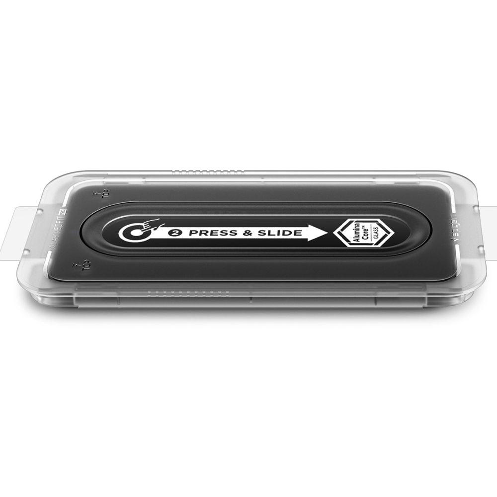 Film de protection écran Spigen GlastR EZ FIT Pro HD pour Samsung Galaxy S25 FE, Verre Trempé, Full Glue, Set 2 pièces AGL10202