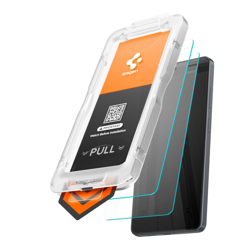 Schutzfolie Spigen GlastR EZ FIT Pro HD für Samsung Galaxy S26 S942, Gehärtetes Glas, Vollverklebung, Set mit 2 Stück AGL11095