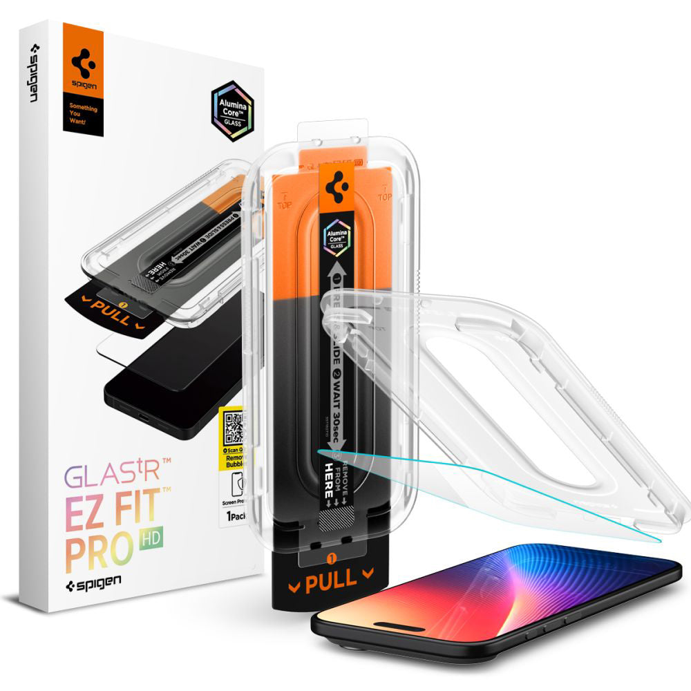 Beschermfolie Scherm Spigen GlastR EZ FIT Pro voor Apple iPhone 17 Air, Gehard Glas, Volledige Lijm AGL09870