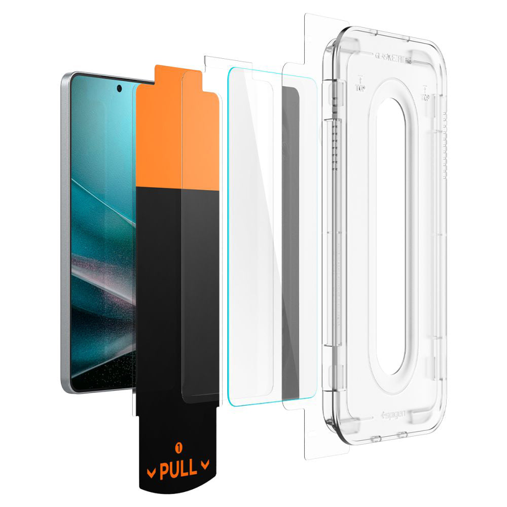 Beschermfolie Scherm Spigen GlastR EZ FIT Pro voor Samsung Galaxy S25 Edge S937, Gehard Glas, Volledige Lijm