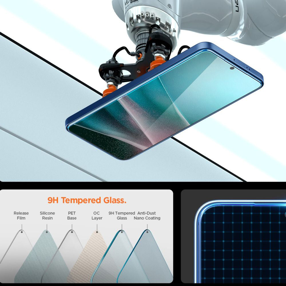 Beschermfolie Scherm Spigen GlastR EZ FIT Pro voor Samsung Galaxy S25 Edge S937, Gehard Glas, Volledige Lijm