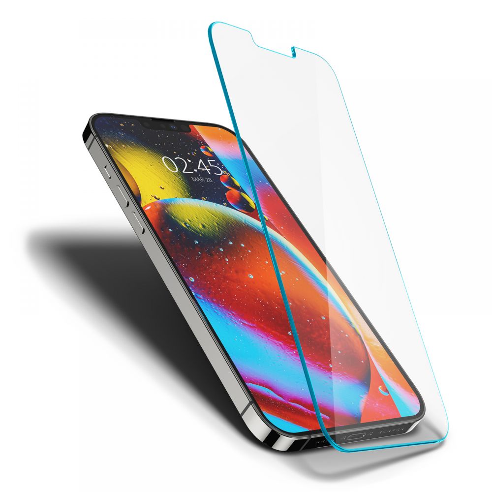 Spigen GlastR Slim schermbeschermfolie voor Apple iPhone 17e / 16e / 14 / 13 Pro, Gehard Glas, Volledige Lijm
