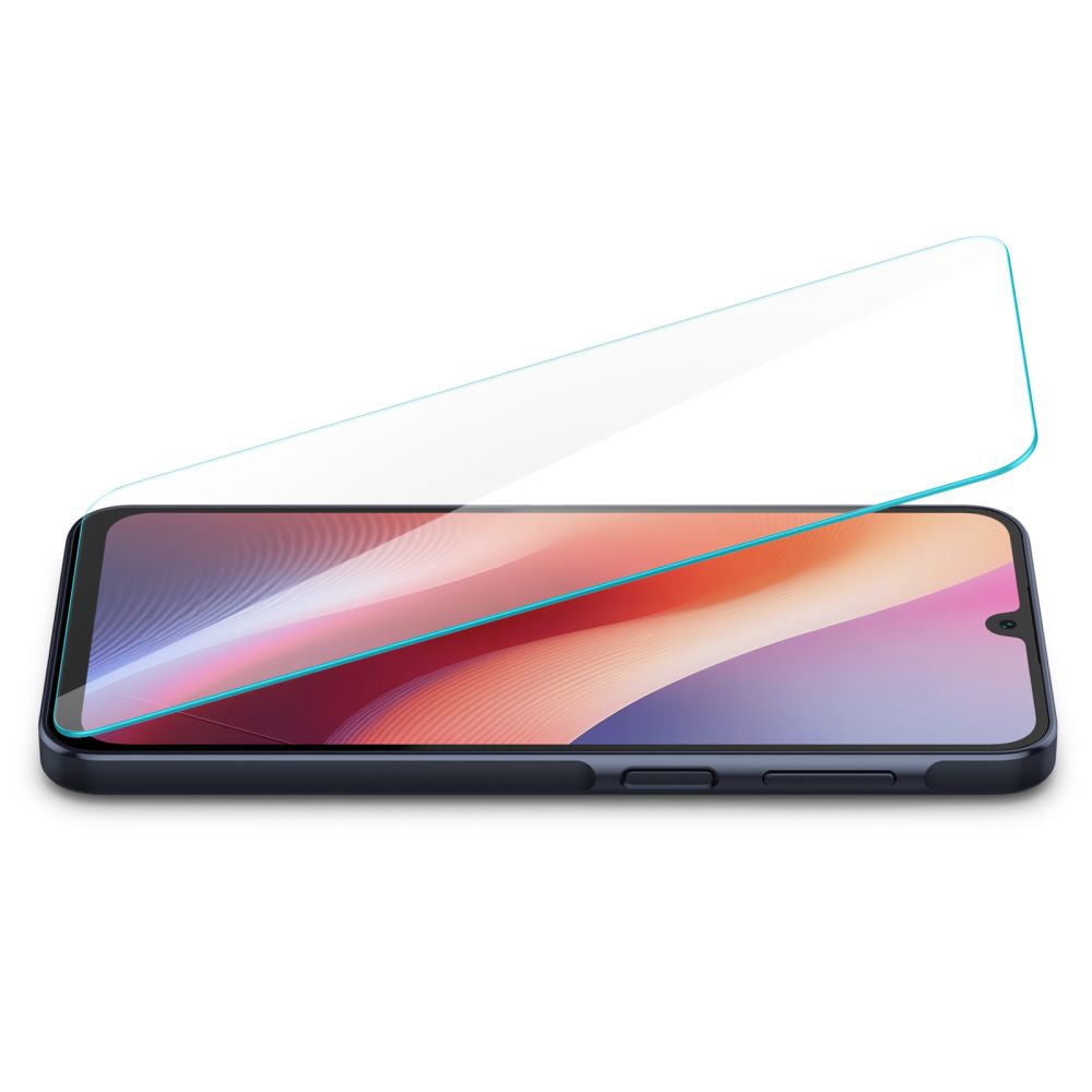 Schutzfolie Spigen GlastR Slim für Samsung Galaxy A26 A266 / A16 5G A166 / A16 4G A165, Gehärtetes Glas, Vollverklebung, Set mit 2 Stück