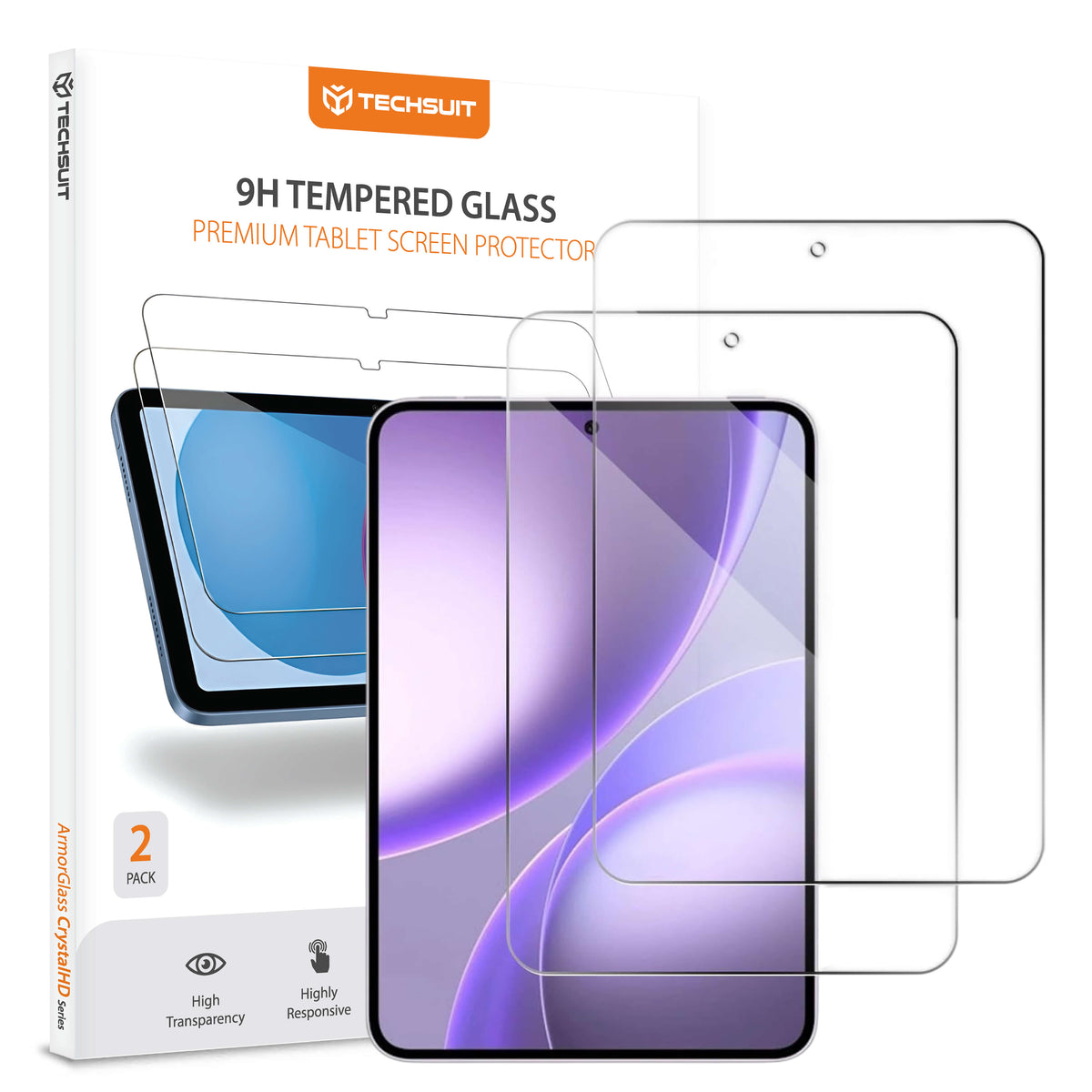 Techsuit ArmorGlass CrystalHD schermbeschermfolie voor Oppo Pad Mini, gehard glas, volledige lijm, set van 2 stuks