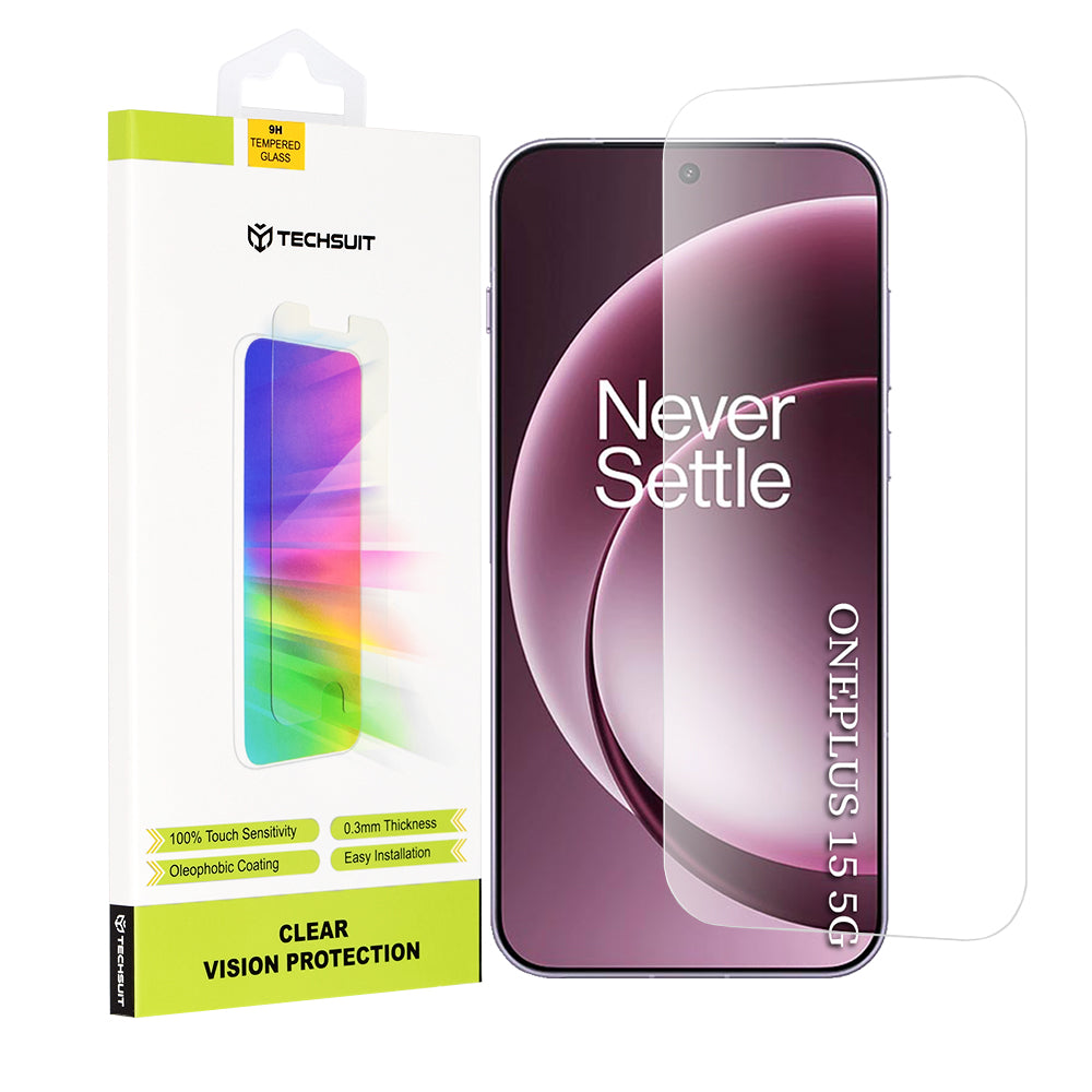 Beschermfolie Techsuit Clear Vision voor OnePlus 15, Gehard Glas, Volledige Lijm