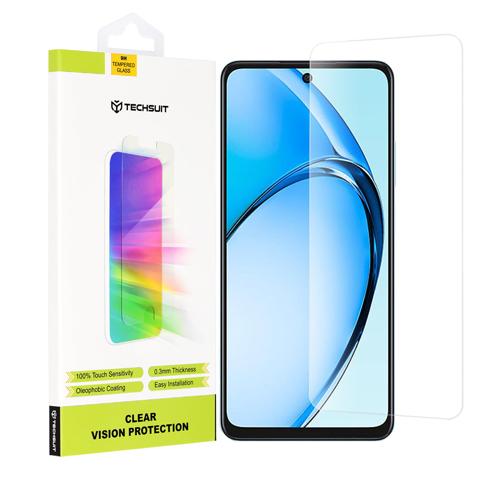 Film de protection d'écran Techsuit Clear Vision pour Oppo A60, Verre Trempé, Full Glue
