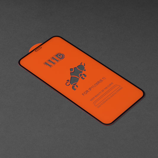 Techsuit schermbeschermfolie voor Apple iPhone 11 / XR, gehard glas, full glue, 111D, zwart