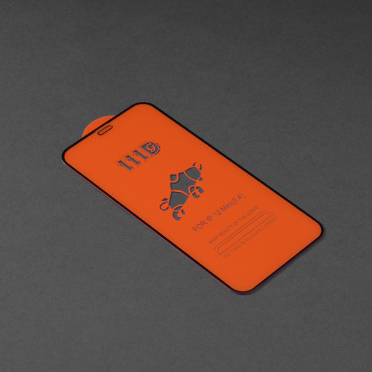 Techsuit schermbeschermfolie voor Apple iPhone 12 mini, gehard glas, full glue, 111D, zwart