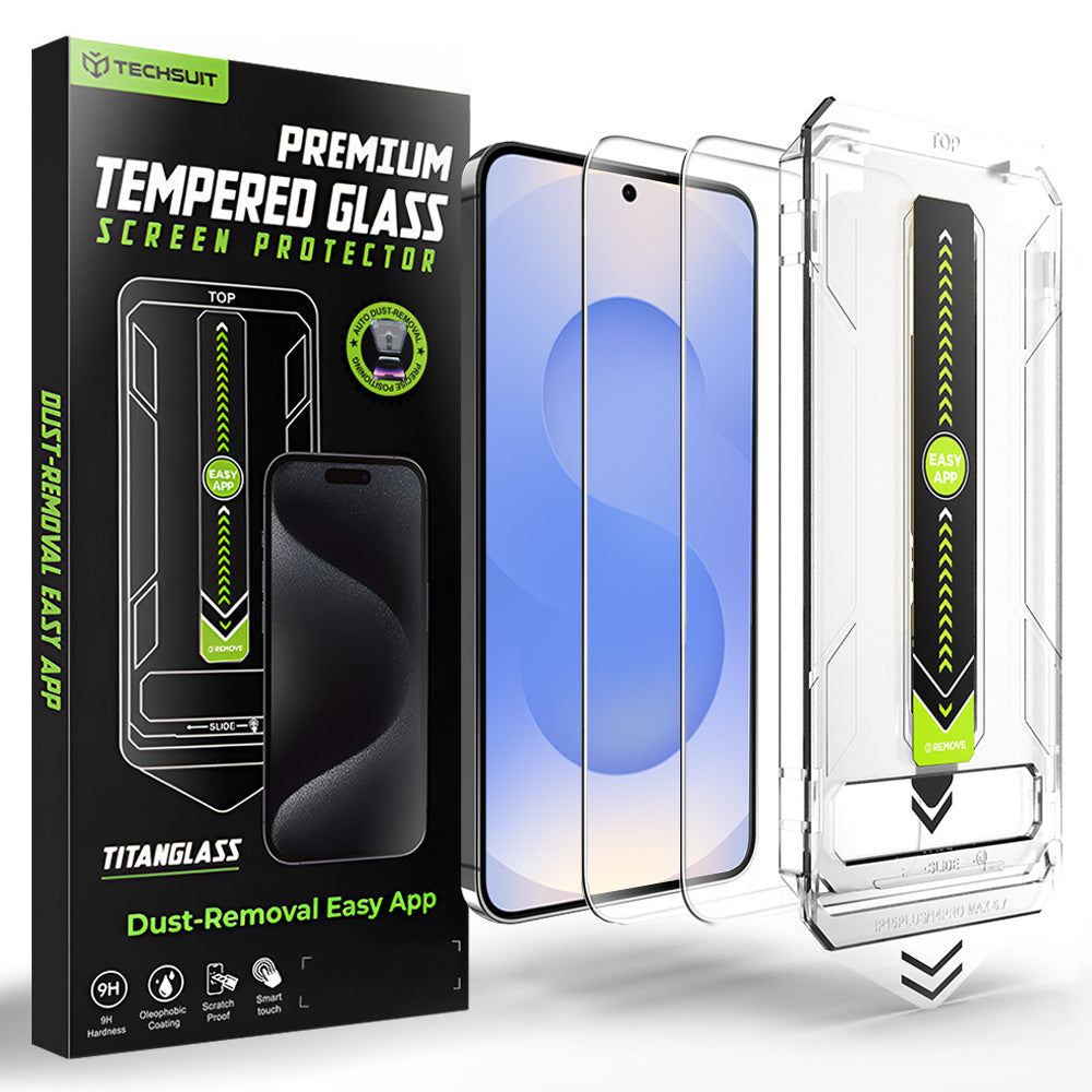 Beschermfolie Techsuit TitanGlass CrystalHD voor Samsung Galaxy S26 S942, Gehard Glas, Volledige Lijm, Set van 2 Stuks