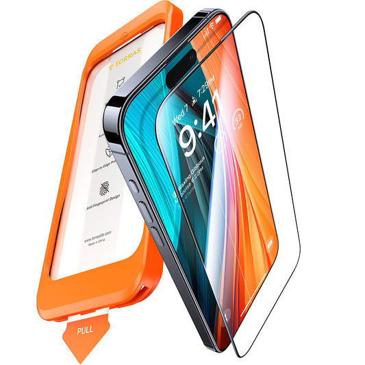 Beschermfolie Torras GlassGo Install Master voor Apple iPhone 16, Gehard Glas, Volledige Lijm, Zwart
