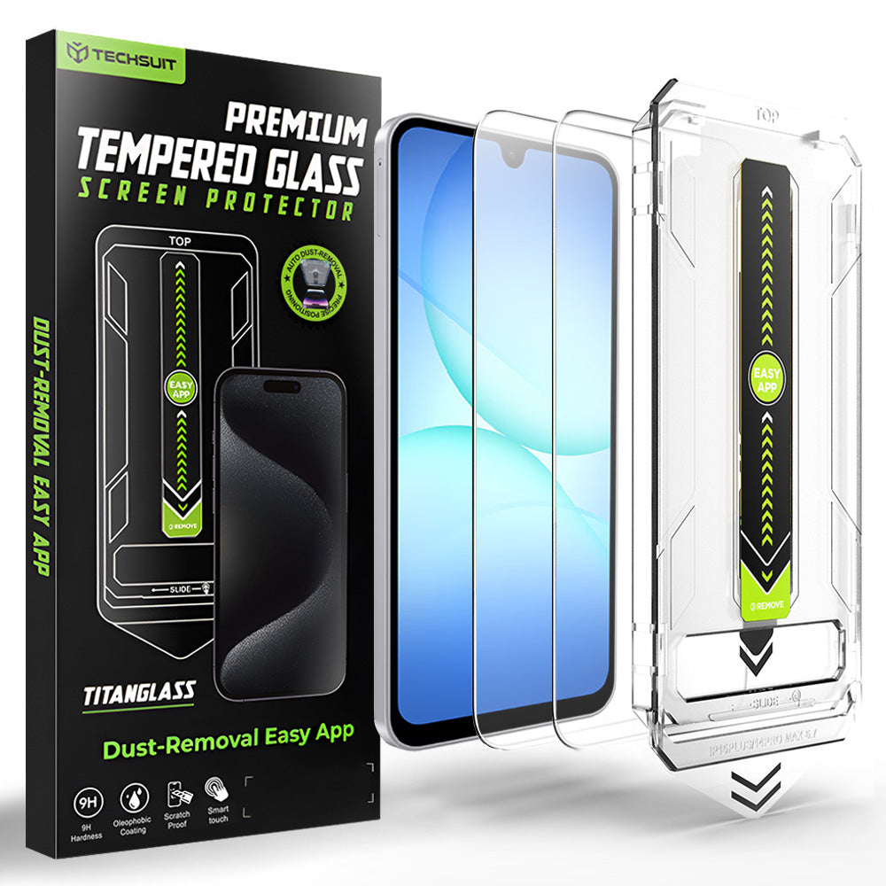 Techsuit TitanGlass CrystalHD Schutzfolie für Samsung Galaxy A17 5G / A16 5G A166 / A16 4G A165, gehärtetes Glas, 2 Stück Set