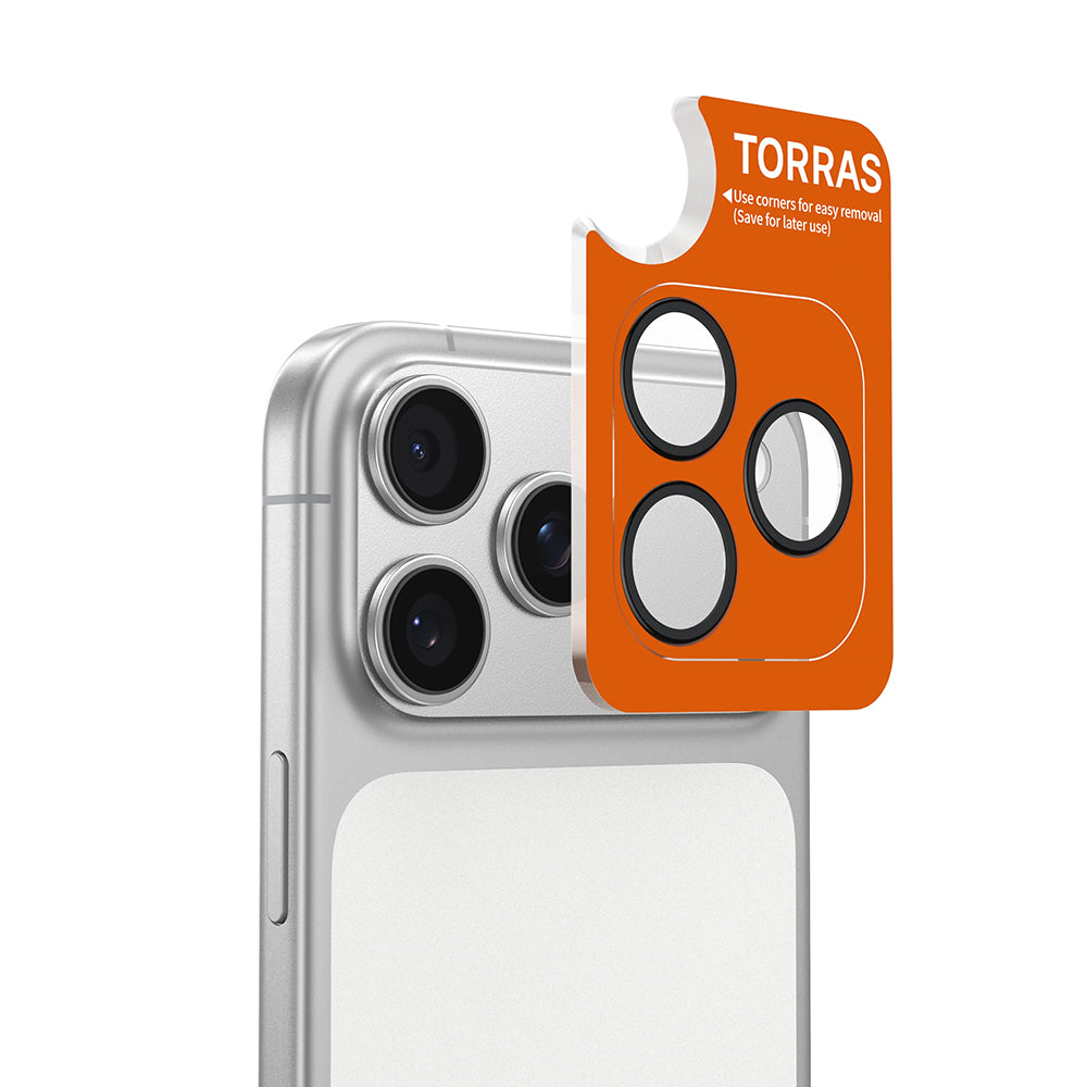 Torras Lensguard Achtercamera Beschermfolie voor Apple iPhone 17 Pro Max / 17 Pro, Gehard Glas, Zilver