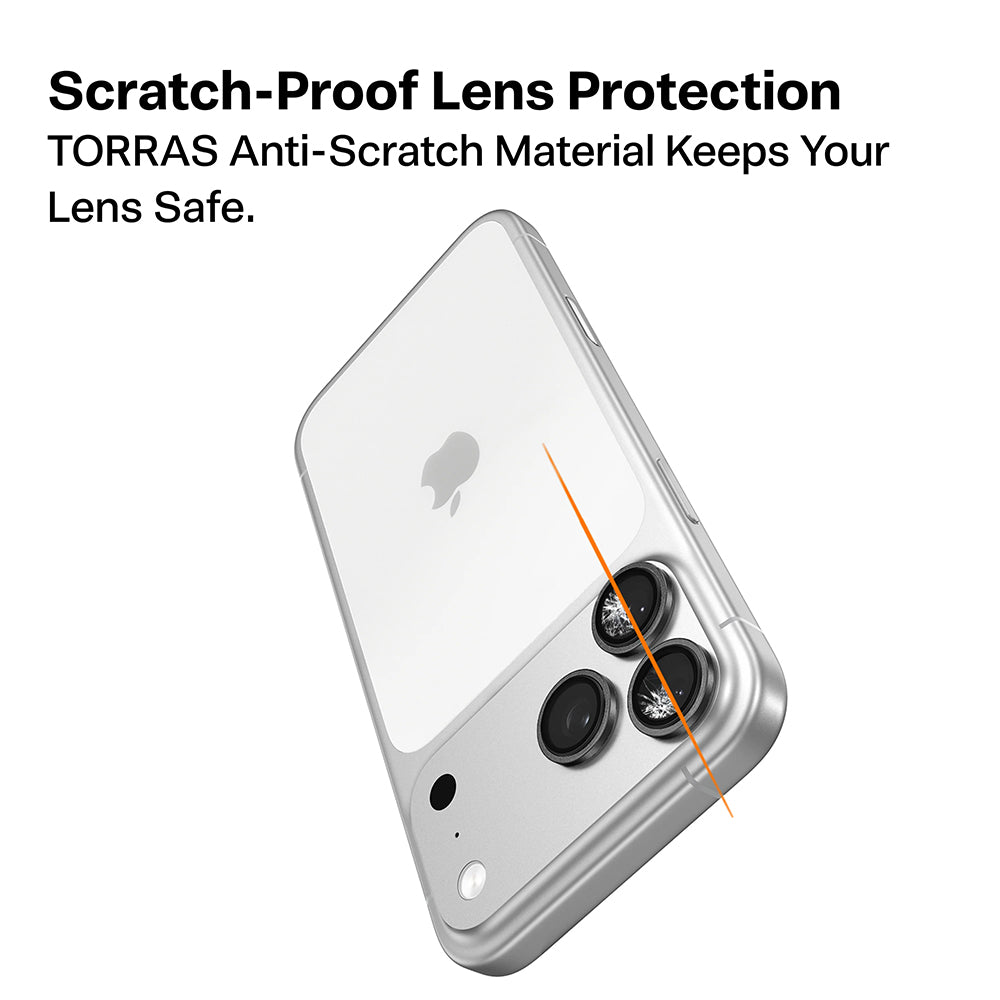 Torras Lensguard Rückkamera-Schutzfolie für Apple iPhone 17 Pro Max / 17 Pro, gehärtetes Glas, Orange