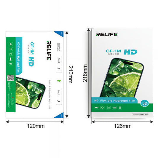 Hydrogel-/TPU-Folie Relife GF-1M für UV-Vakuum-Laminiergerät Sunshine C3 Mix Ultra, 120mm x 210mm, Set 50 Stück