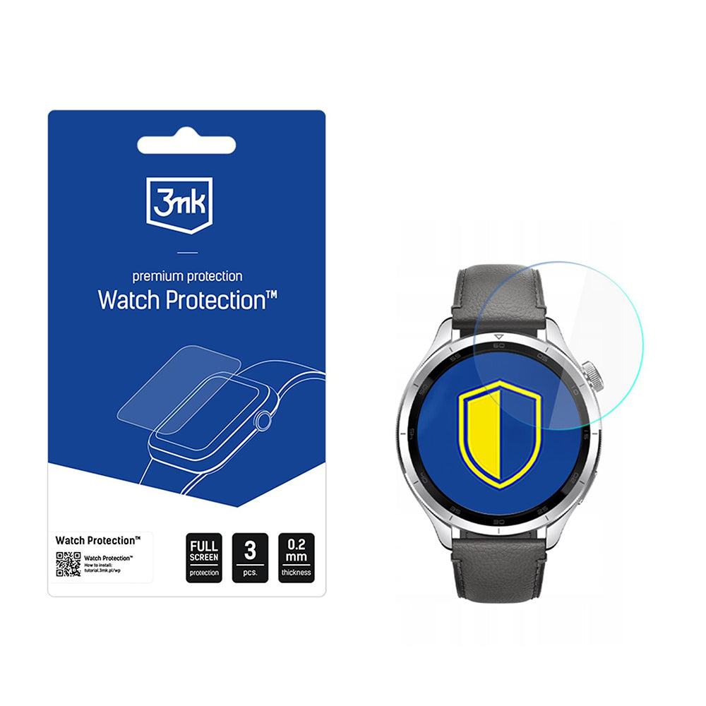 Beschermfolie 3MK FlexibleGlass voor Xiaomi Watch S4, Set van 3 stuks, Flexibel Glas