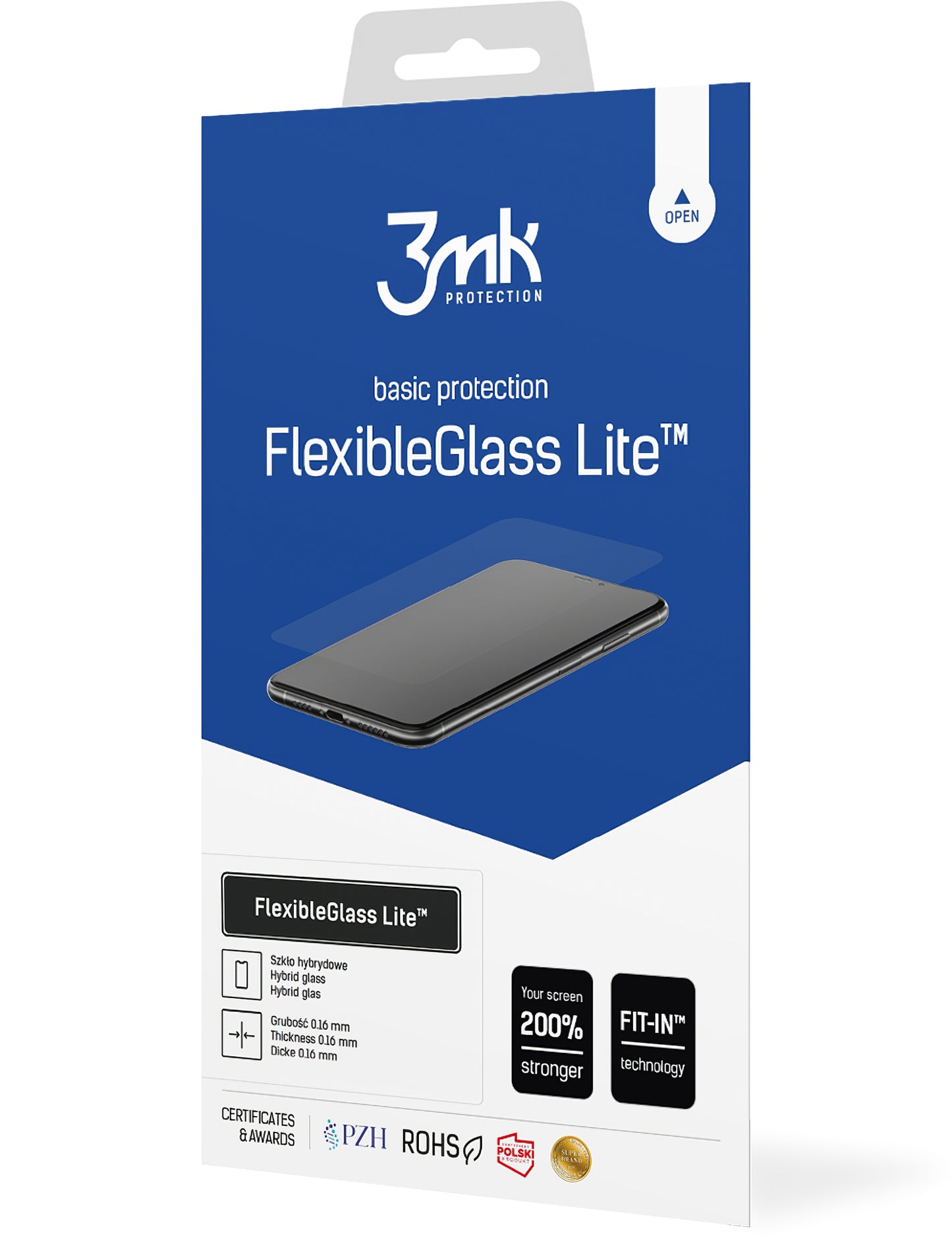 Film de protection d'écran 3MK FlexibleGlass Lite pour Apple iPhone 17e / 16e / 14 / 13 Pro, Verre Flexible, Full Glue