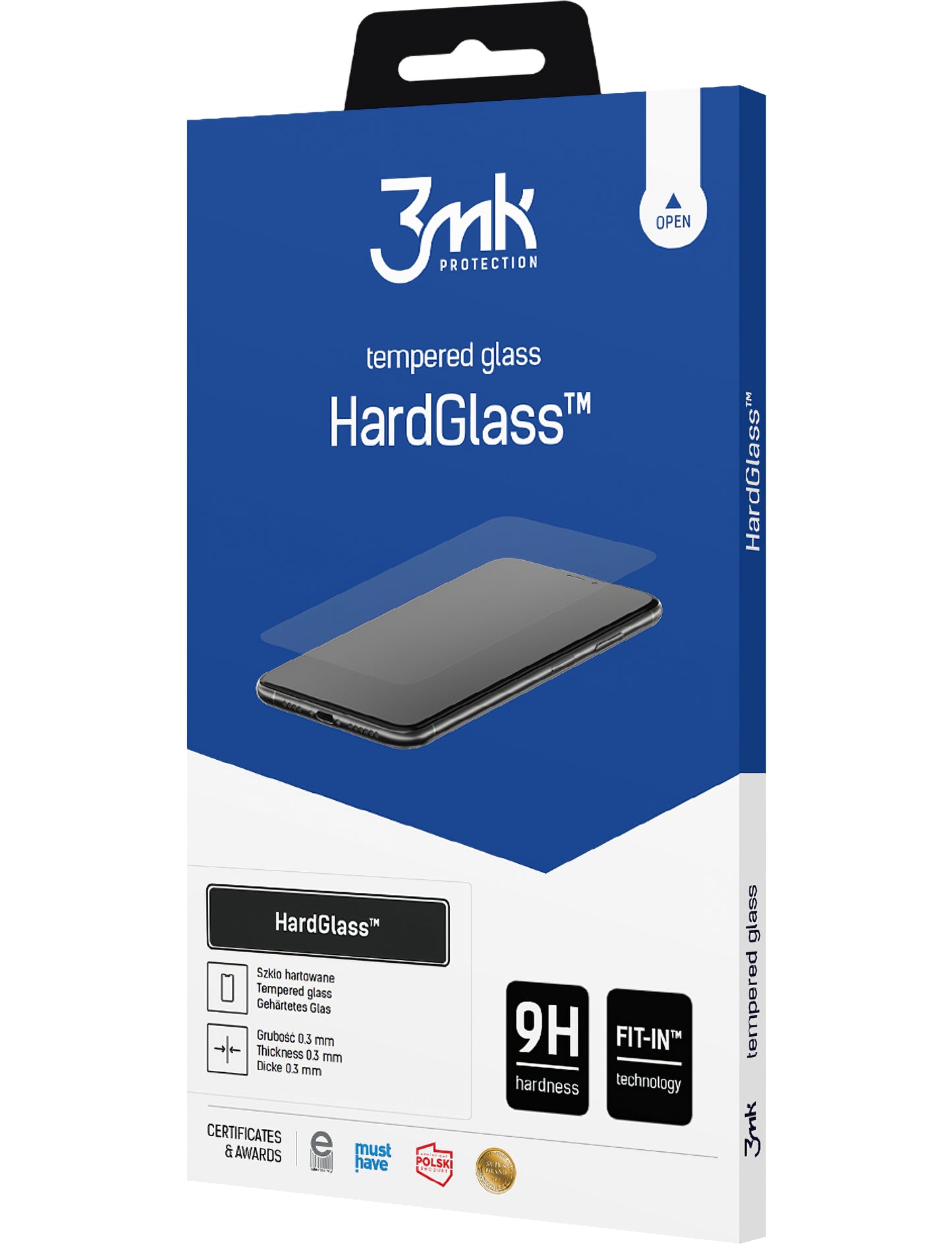Film de protection d'écran 3MK HardGlass pour Apple iPhone 17e / 16e / 14 / 13 Pro, Verre Trempé, Full Glue