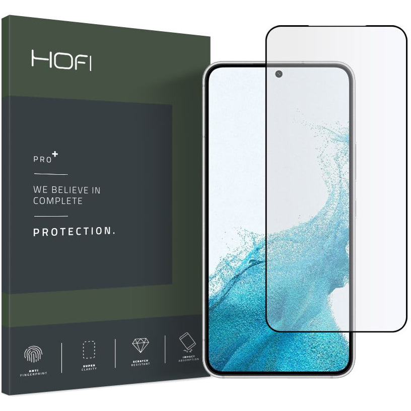 Film de protection écran HOFI pour Samsung Galaxy S22 5G S901, Verre Trempé, Full Glue, Noir HOFI187BLK