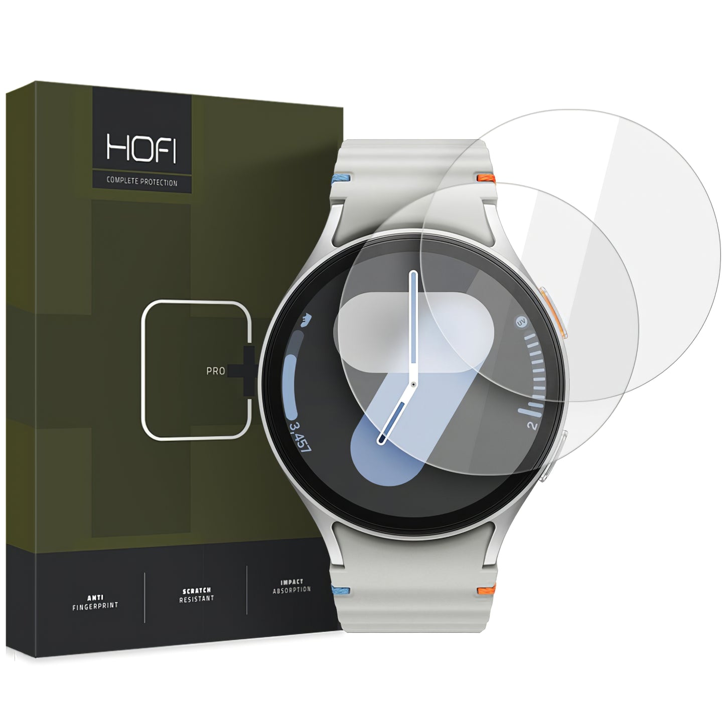 Schutzfolie HOFI Glass PRO+ für Samsung Galaxy Watch7 / Watch6 / Watch5 / Watch4 40mm Serie, Set 2 Stück, Gehärtetes Glas