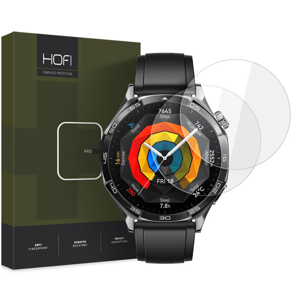 Film de protection HOFI Glass PRO+ pour Huawei Watch GT 5 46mm, Set de 2 pièces, Verre Trempé
